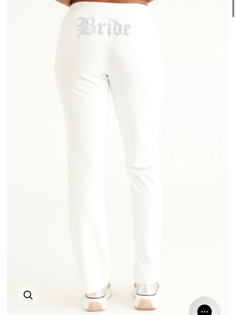 Juicy Couture Bride Velour Rhinestone Track Pants Low Rise Y2K Bling Size Large